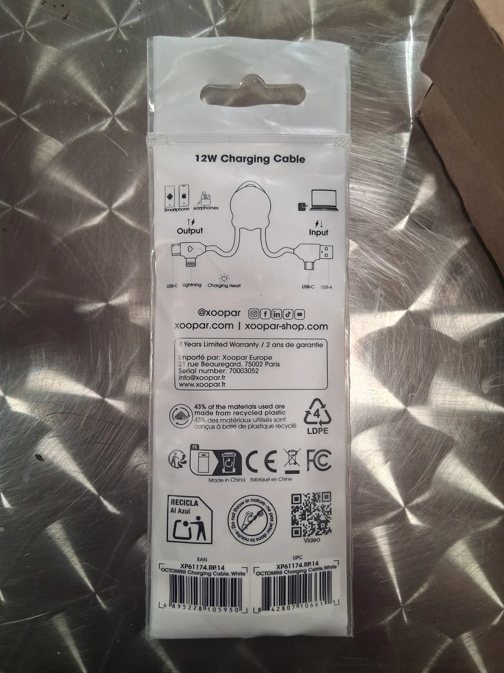 Octomini White Dual-Connector Charging Cable